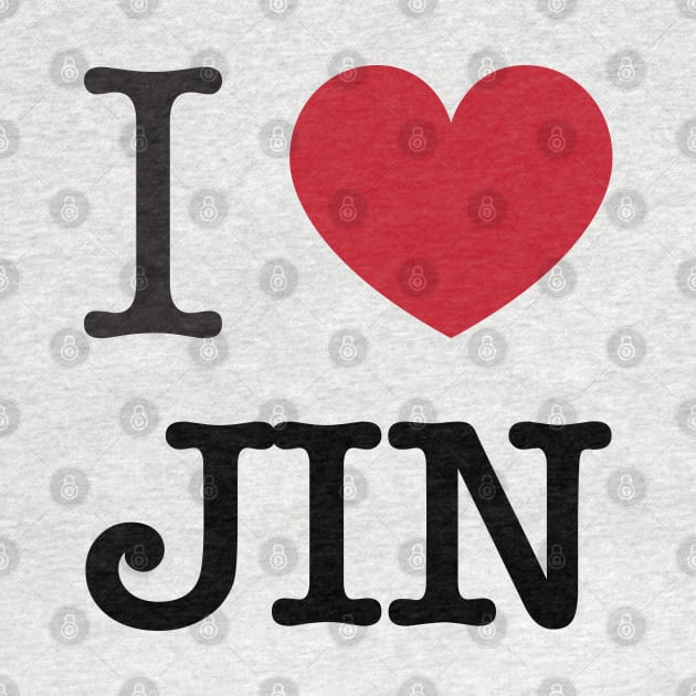 I love BTS Jin Kim Seokjin typography Morcaworks by Oricca